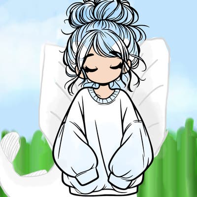 girl with baggy sweatshirt and messy bun