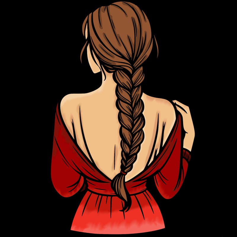 woman turning her back with a braid