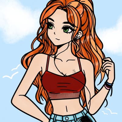 girl in crop top