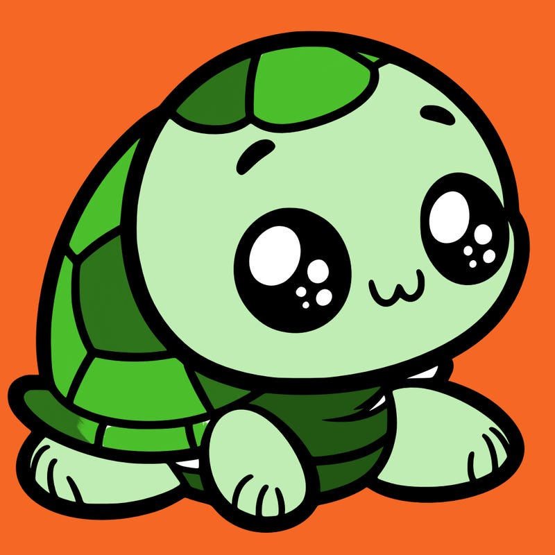 cute little animated turtle
