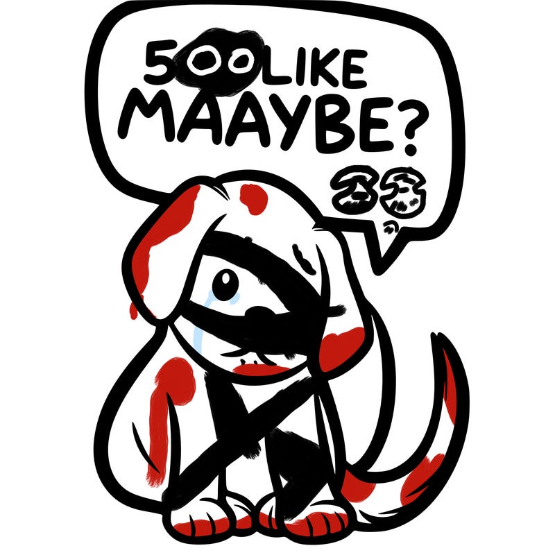 a puppy that says 5 like maybe