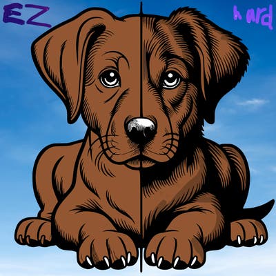 realistic dog split picture