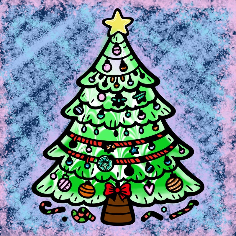 christmas tree with lots of details