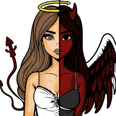 devil vs angel realistic girl