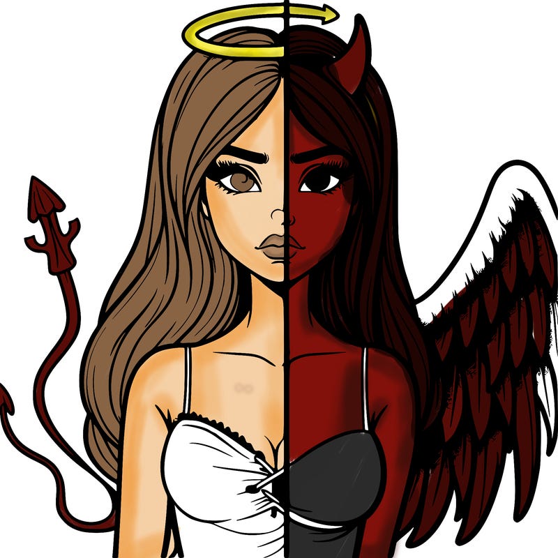 devil vs angel realistic girl