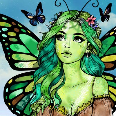 butterfly fairy realistic girl
