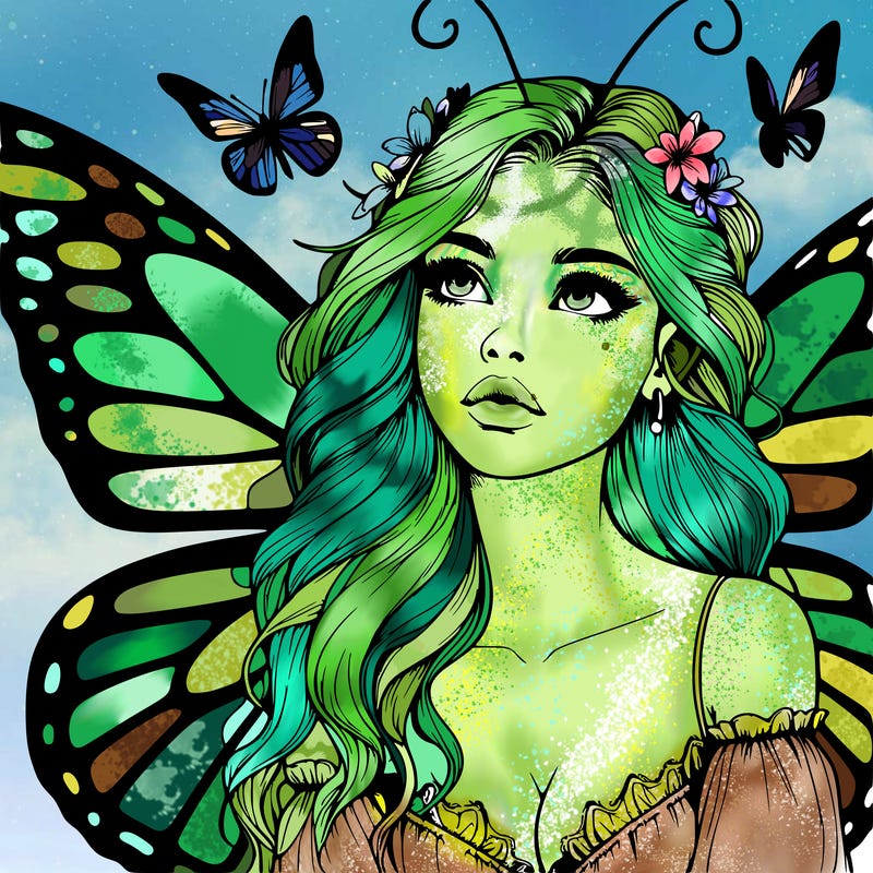 butterfly fairy realistic girl