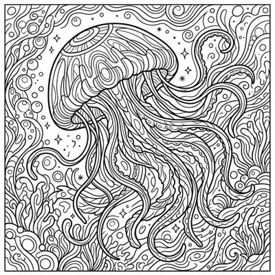 Discover the captivating allure of the deep ocean with this stunning Helmet Jellyfish coloring page. Immerse yourself in intricate underwater patterns and bring this mysterious creature to vibrant life with your colors.