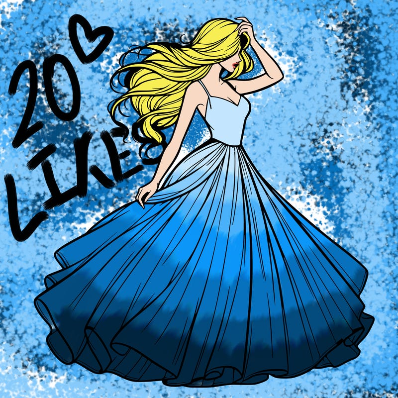 realistic woman with dress flowing in the wind