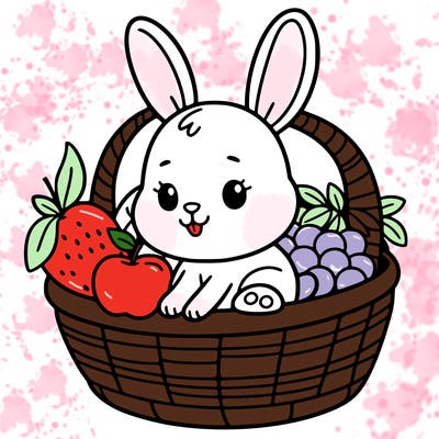 bunny in a fruit basket