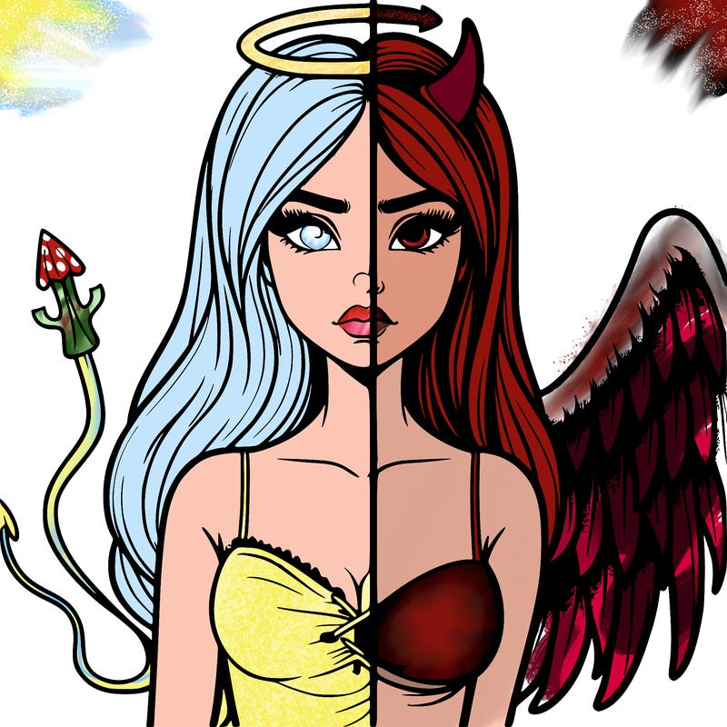 devil vs angel realistic girl