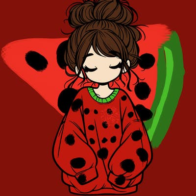 girl with baggy sweatshirt and messy bun