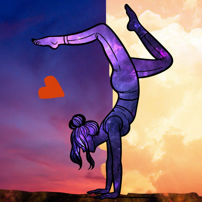 a woman doing a handstand