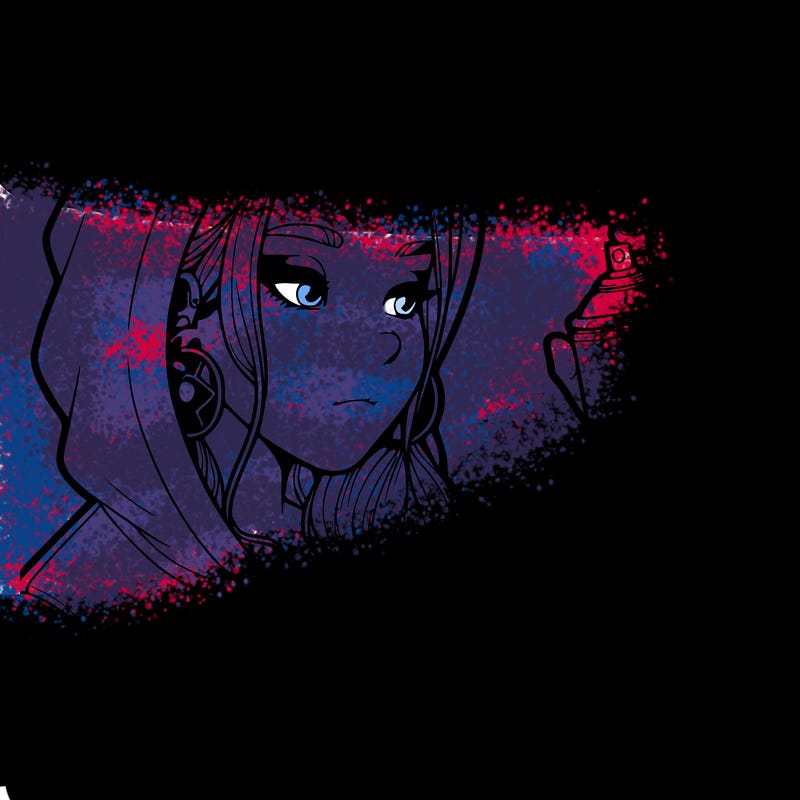 a realistic girl, spray painting