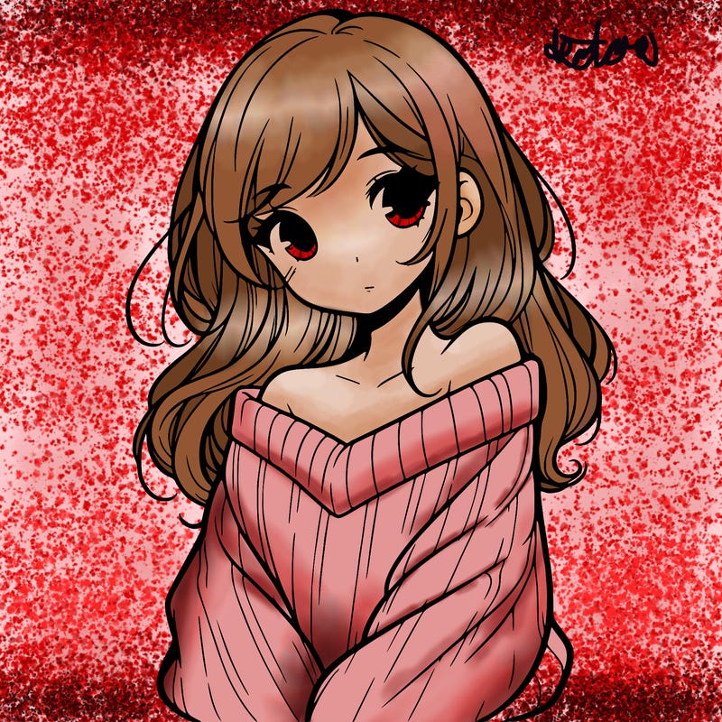 shy pretty girl wearing a sweater that is falling off one shoulder portrait