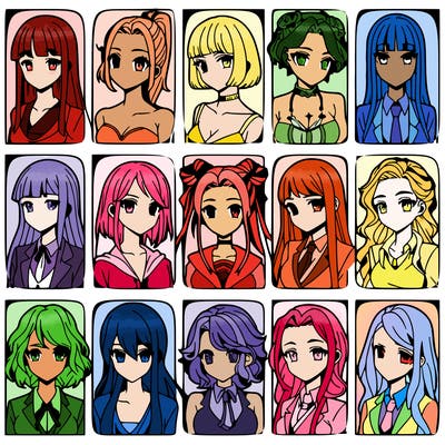 girls that look diffrent anime