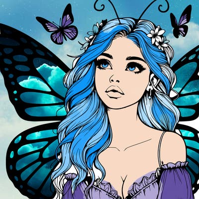 butterfly fairy realistic girl