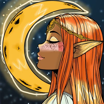 a realistic moon elf