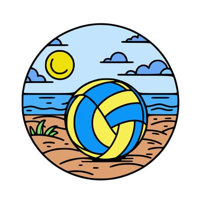 volleyball on a beach