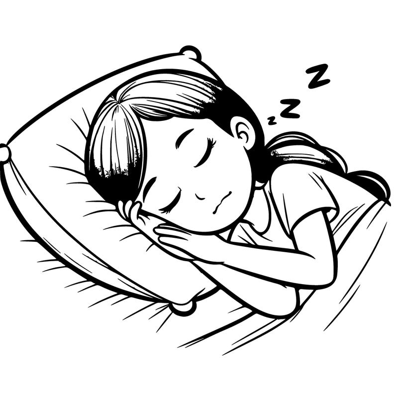 a realistic girl sleeping