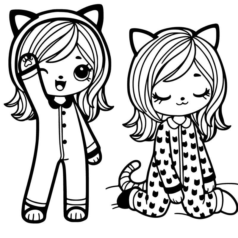 girl in cat pjs