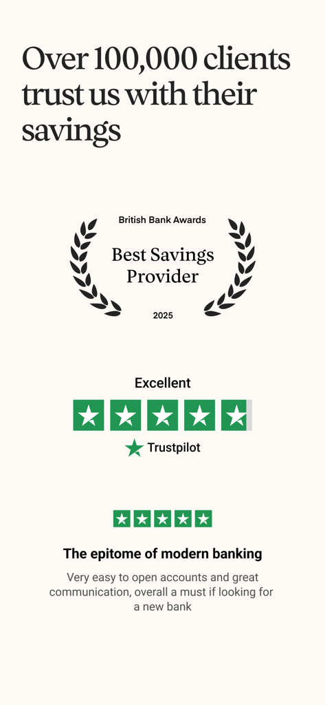 Monument Bank awards for Best Savings Provider 2025 and excellent 5 star Trustpilot reviews