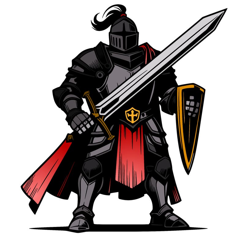 realistic knight with great sword