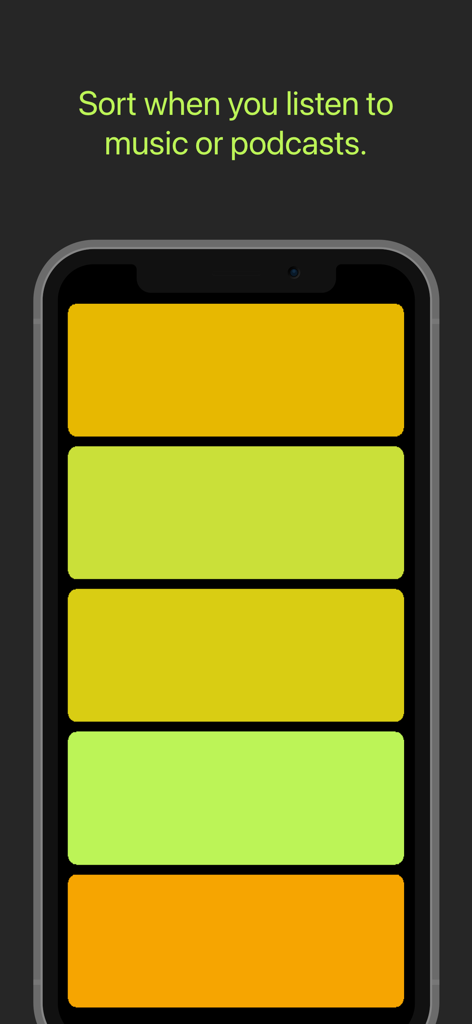 Blocchi colorati minimalisti da ordinare sullo schermo di uno smartphone
