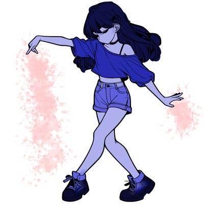 realistic girl danceing