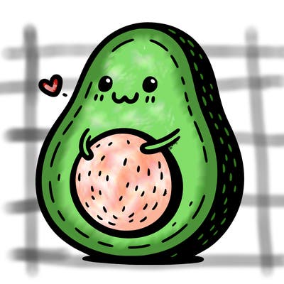 an avocado hugging an avocado