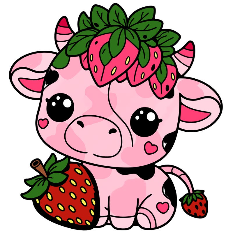 cute strawberry cow