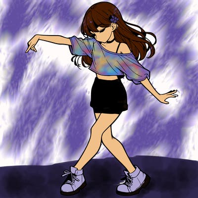 realistic girl danceing