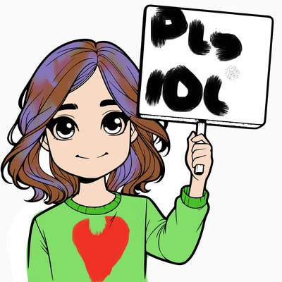 realistic girl holding up a sign