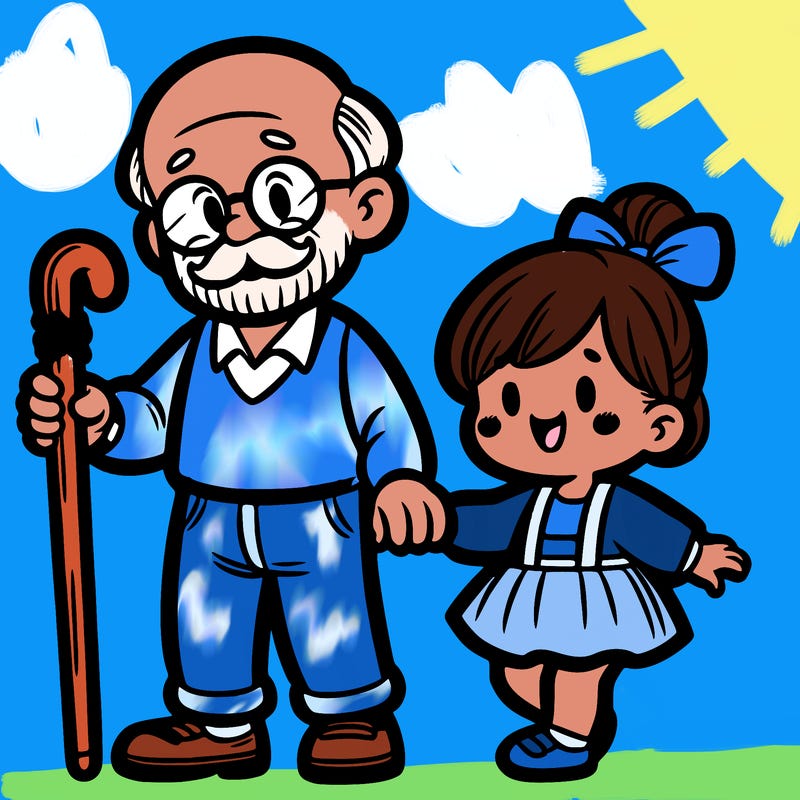 a grandpa and his granddaughter