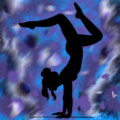 a woman doing a handstand