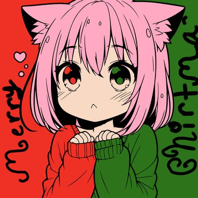 shy anime catgirl