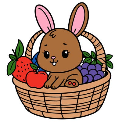 bunny in a fruit basket