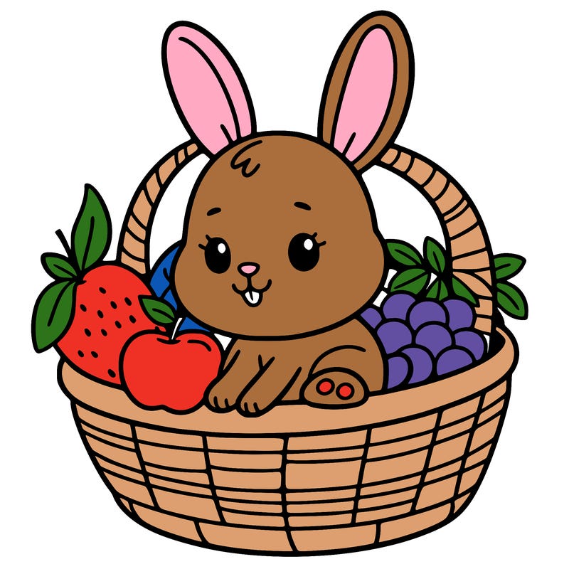 bunny in a fruit basket