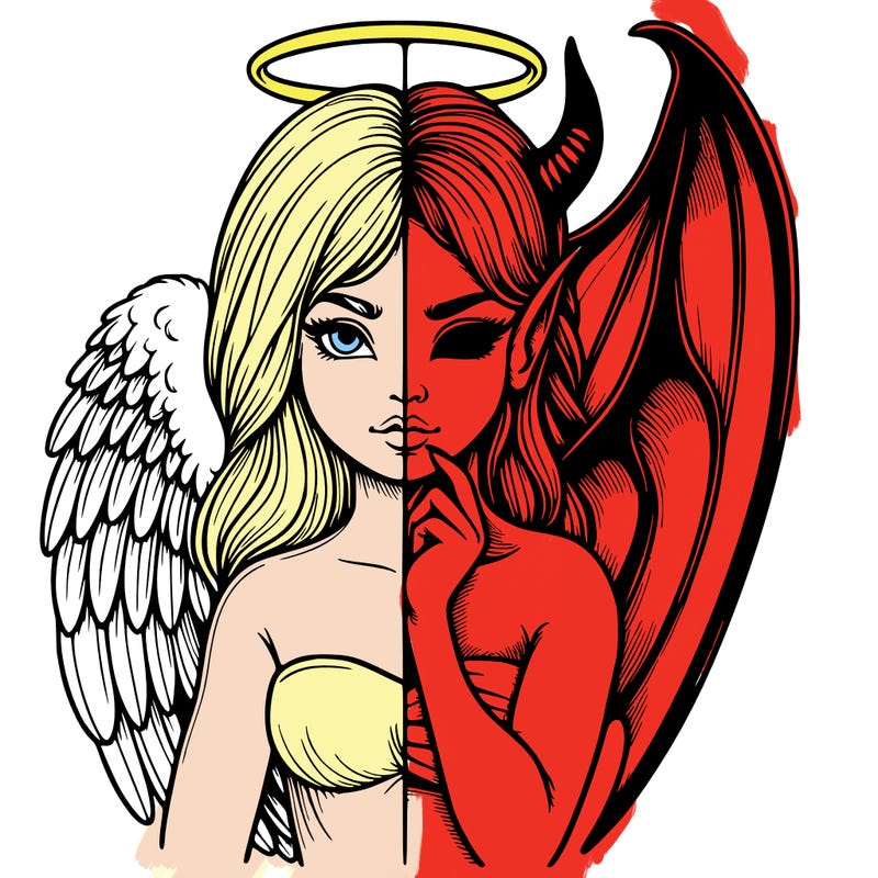 realistic angel half demon