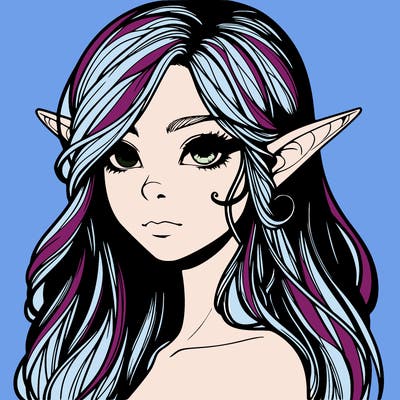 elf girl realistic dark fantasy