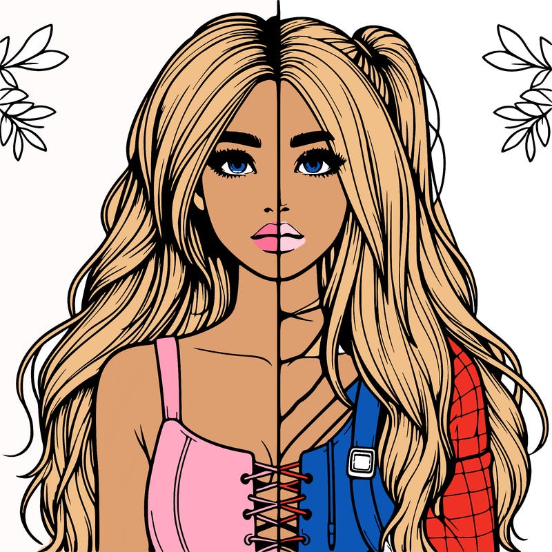 realistic girl split