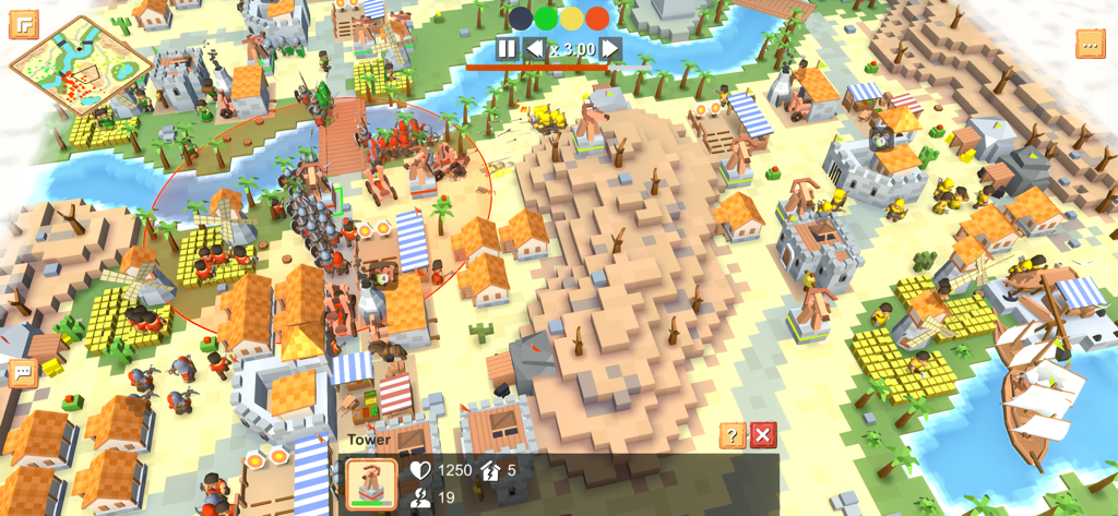 RTS Siege Up! - Medieval RTS battle scene with low poly graphics and castle buildings
