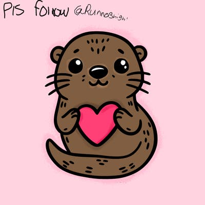 otter with a heart