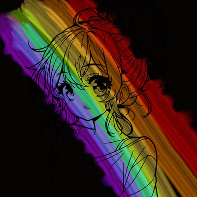 a beautiful anime girl with a messy bun