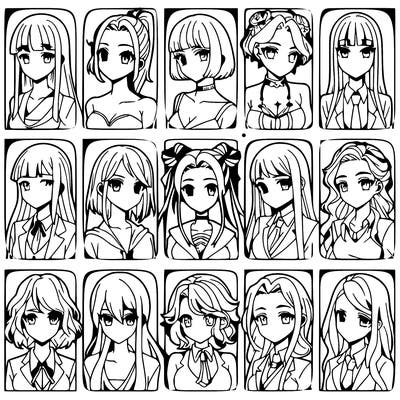 girls that look diffrent anime