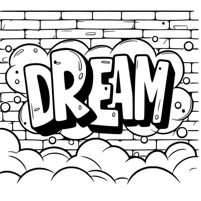 the word "dream" graffiti wall background