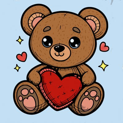 love heart teddy bear