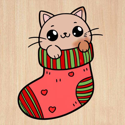 cute cat in a sock