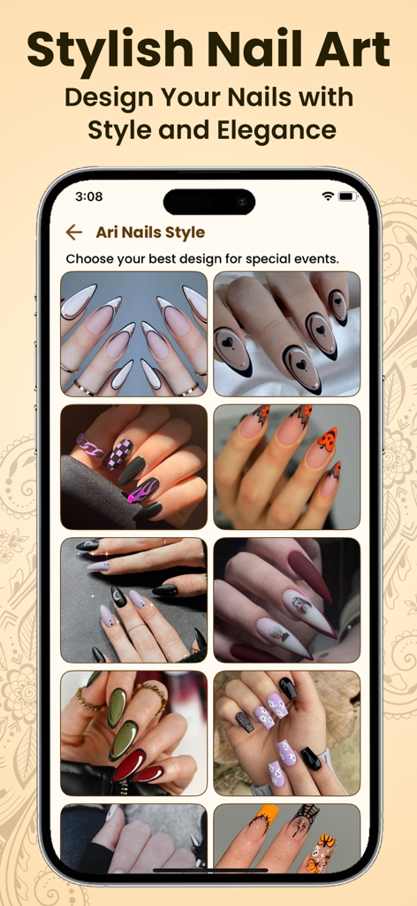A collection of stylish and elegant nail art designs for special events