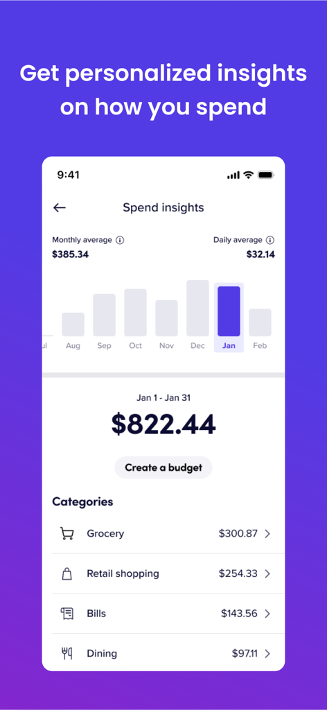 Lyft Direct app spend insights dashboard showing monthly and daily spending averages with expense categories